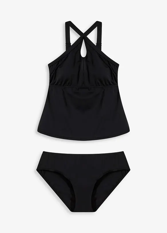 Tankini met gekruiste bandjes (2-dlg. set), bonprix