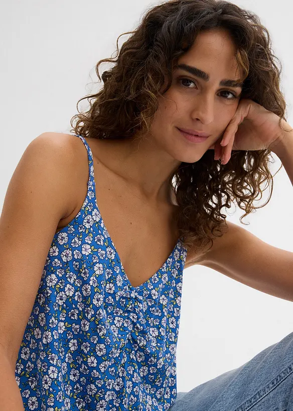 Gebloemde top van soepele viscose, bonprix