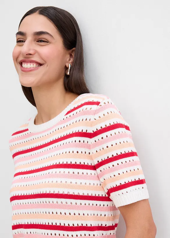 Geribd shirt met strepen, bonprix