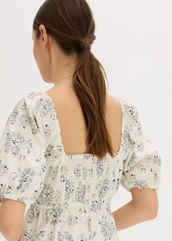 Midi jurk met pofmouwen, bonprix