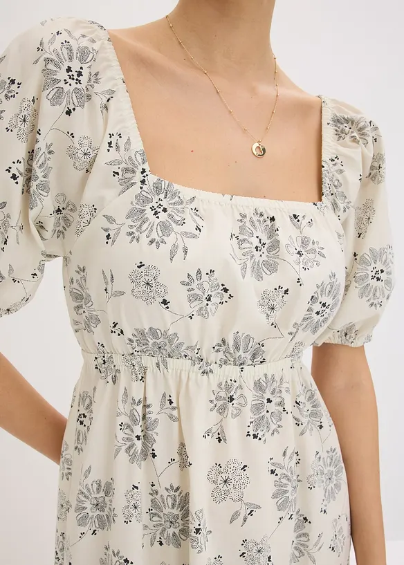 Midi jurk met pofmouwen, bonprix