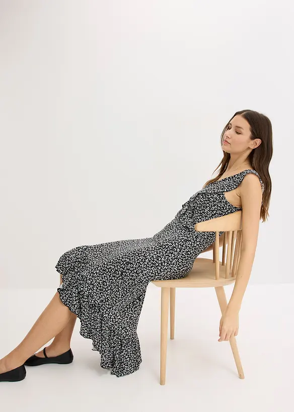 Jersey jurk met volants, bonprix