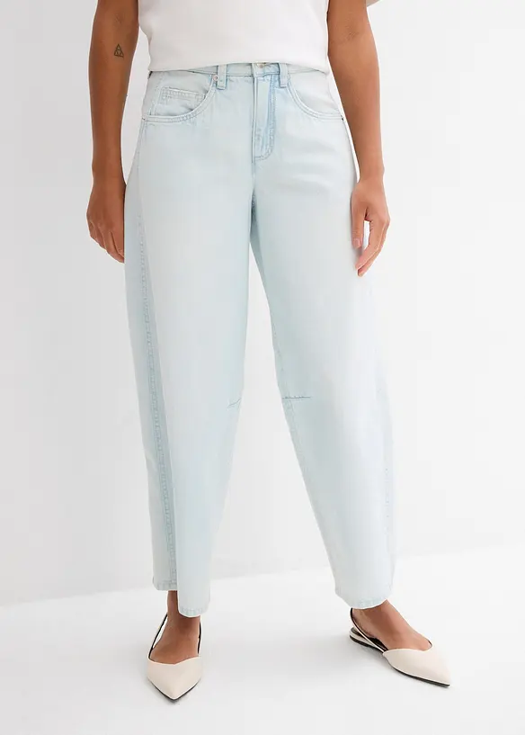 Balloon jeans mid waist, super soft, cropped, bonprix