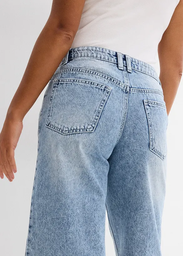 Jeans bermuda mid waist, low stretch, bonprix