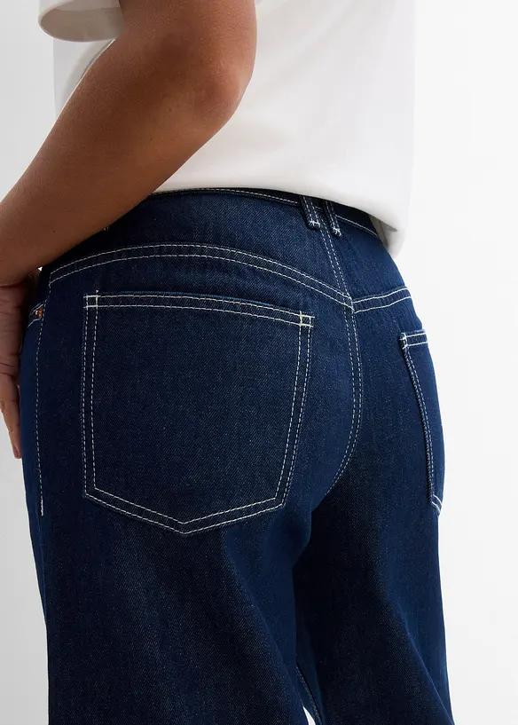 Jeans bermuda mid waist, low stretch, bonprix