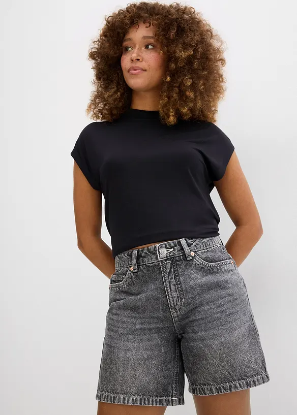 Jeans bermuda mid waist, low stretch, bonprix