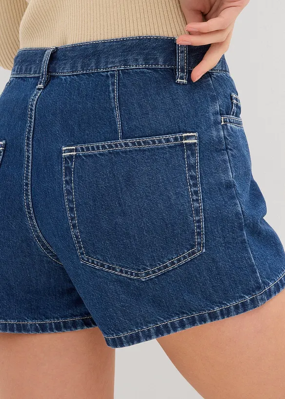 Spijker broekrok in wikkellook, mid waist, bonprix