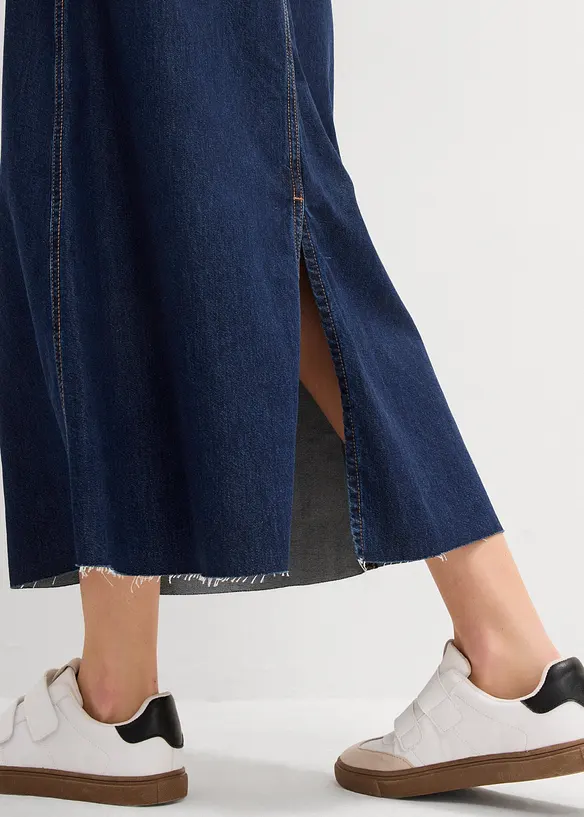Midi spijkerrok mid waist, superzacht, bonprix