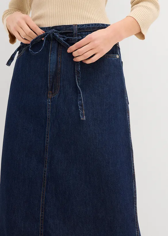 Midi spijkerrok mid waist, superzacht, bonprix