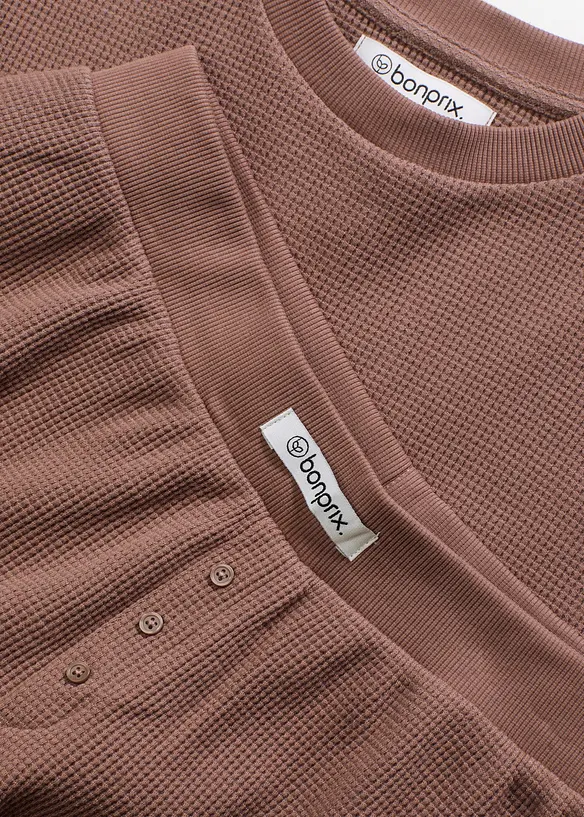 Loungewear shorty huispak van wafeljersey, bonprix