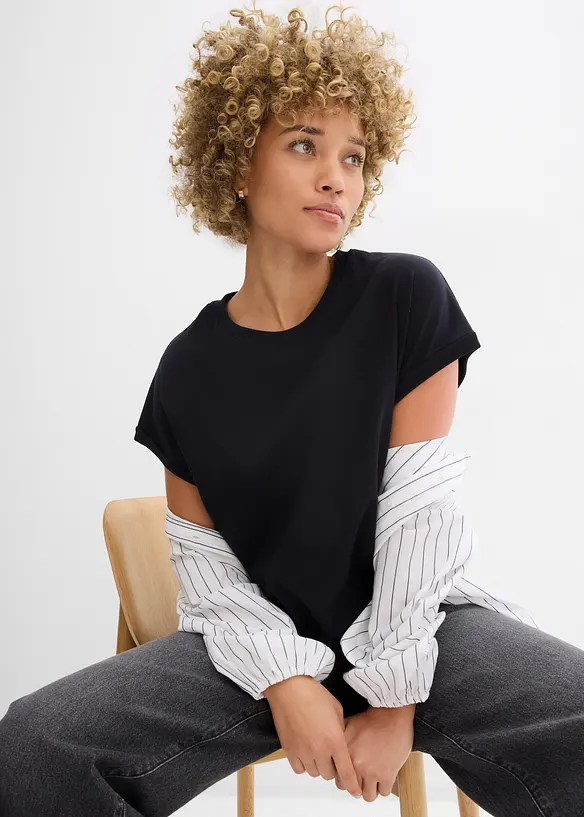 T-shirt met verlengde achterkant van zwaar katoen, bonprix