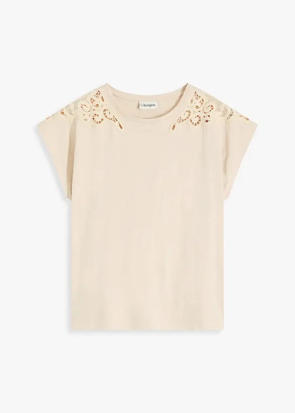 Shirt met kanten detail, bonprix
