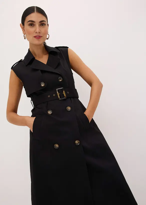 Trench jurk met riem (2-dlg. set), bonprix