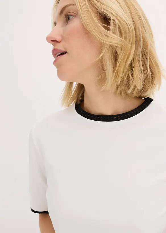 Shirt met kanten rand, bonprix