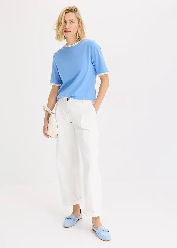 Shirt met kanten rand, bonprix