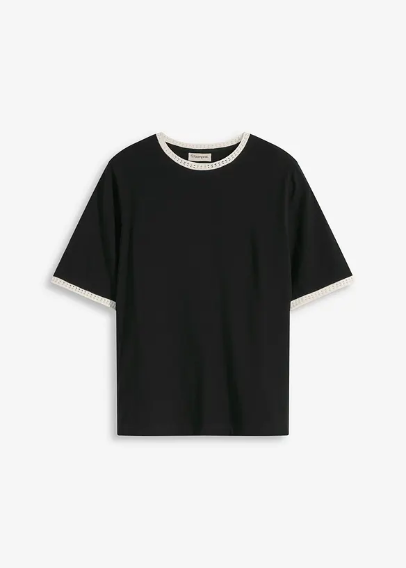 Shirt met kanten rand, bonprix
