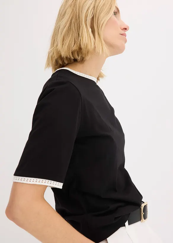 Shirt met kanten rand, bonprix