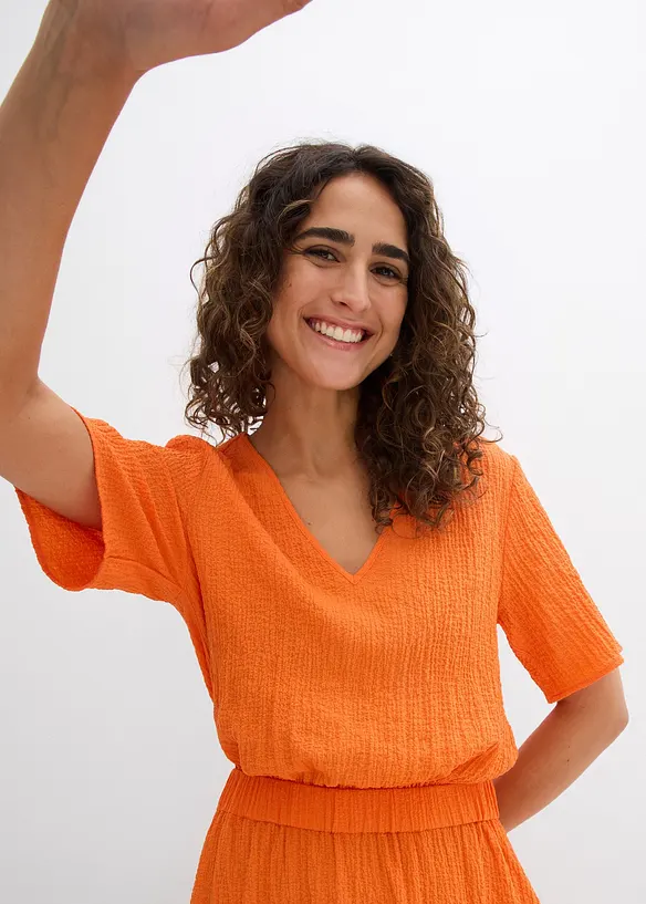 Midi jurk van luchtig seersucker, bonprix