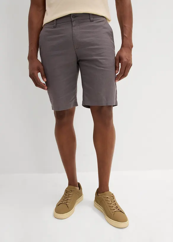 Chino bermuda regular fit met linnen, bonprix