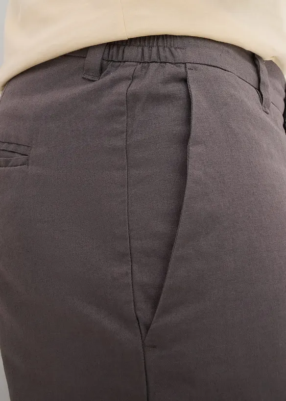 Chino bermuda regular fit met linnen, bonprix