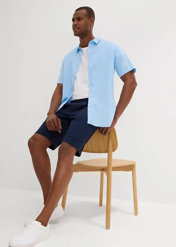 Stretch bermuda regular fit met bandplooien, bonprix