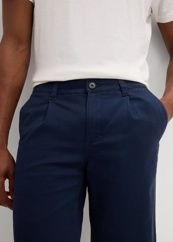 Stretch bermuda regular fit met bandplooien, bonprix