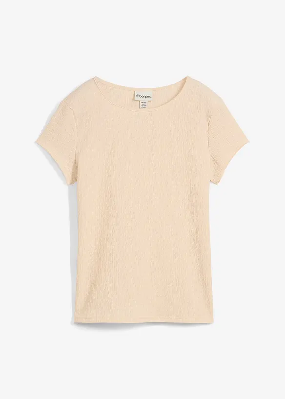 T-shirt van gestructureerde crêpe, bonprix