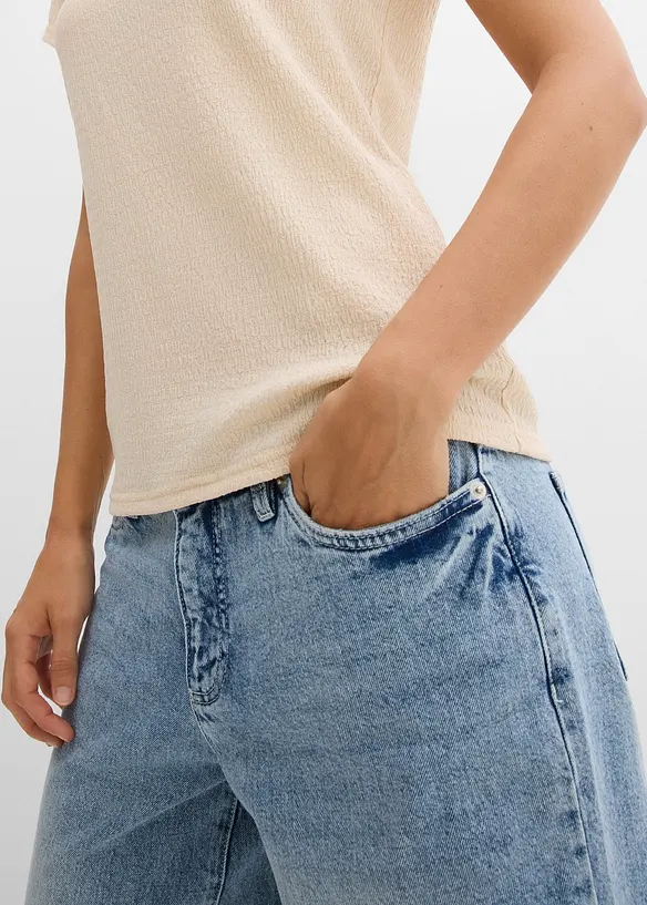 T-shirt van gestructureerde crêpe, bonprix