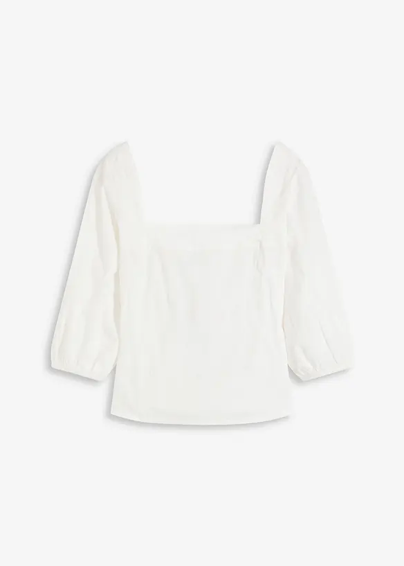 Blouse met pofmouwen en gesmokt detail, bonprix