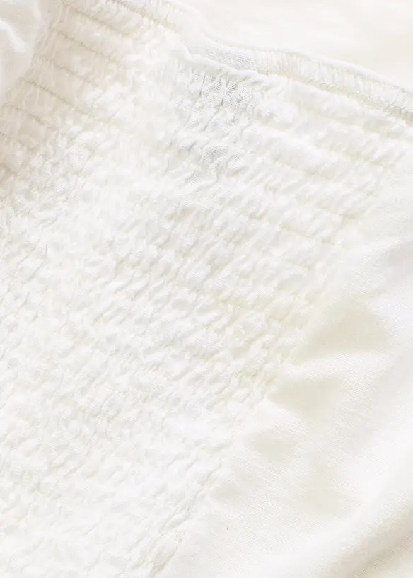 Blouse met pofmouwen en gesmokt detail, bonprix