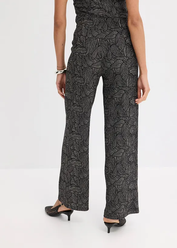 Jersey broek van gestructureerde crêpe, bonprix