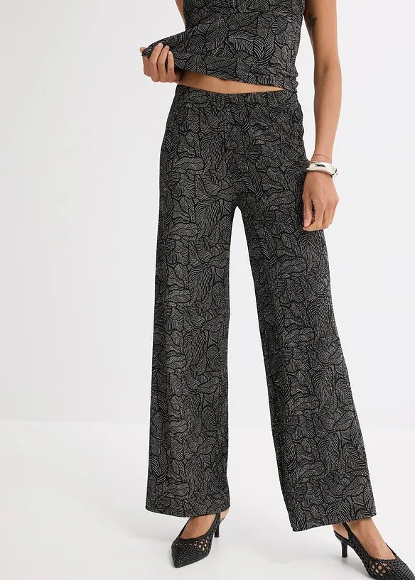 Jersey broek van gestructureerde crêpe, bonprix