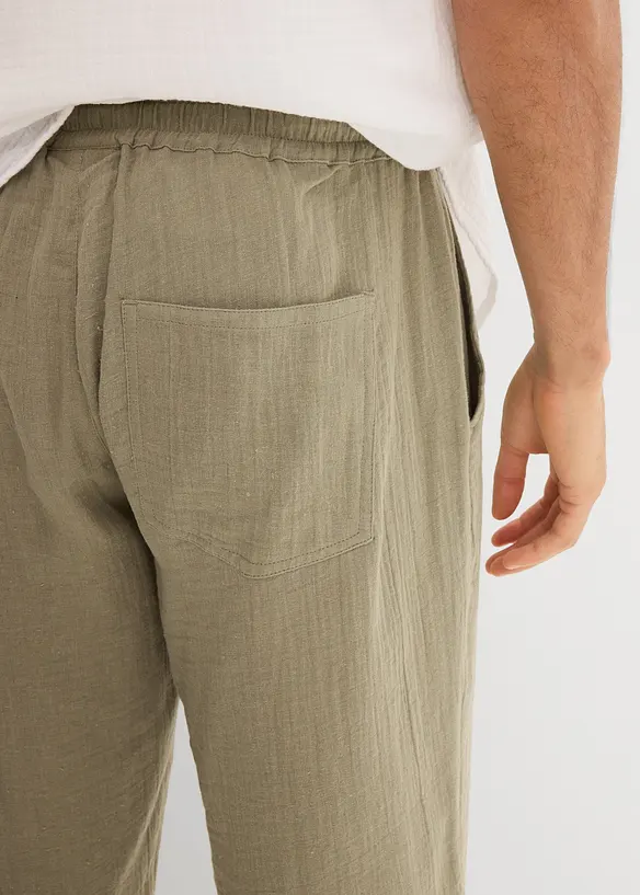 Regular fit instapbroek van mousseline, tapered, bonprix