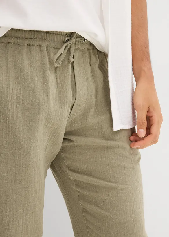 Regular fit instapbroek van mousseline, tapered, bonprix