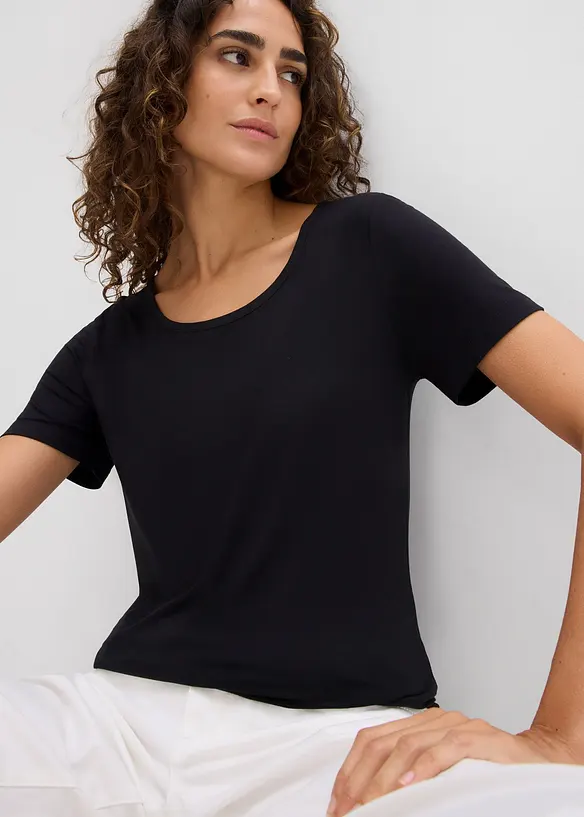 T-shirt van soepele viscose (set van 2), bonprix