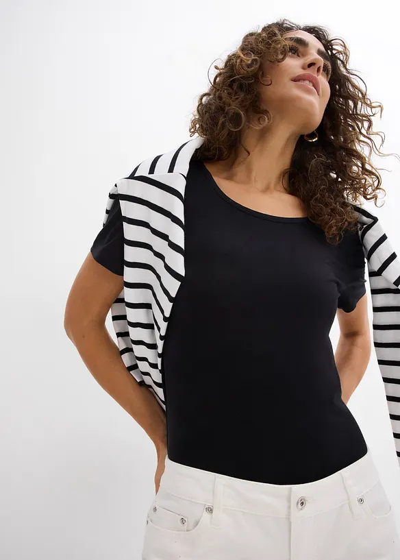 T-shirt van soepele viscose (set van 2), bonprix
