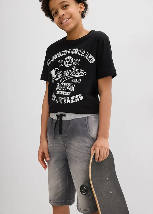 Jongens instap sweat jeans bermuda, regular fit, bonprix