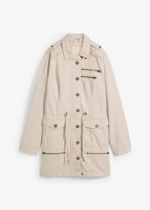 Katoenen parka in utility stijl, halflang, bonprix
