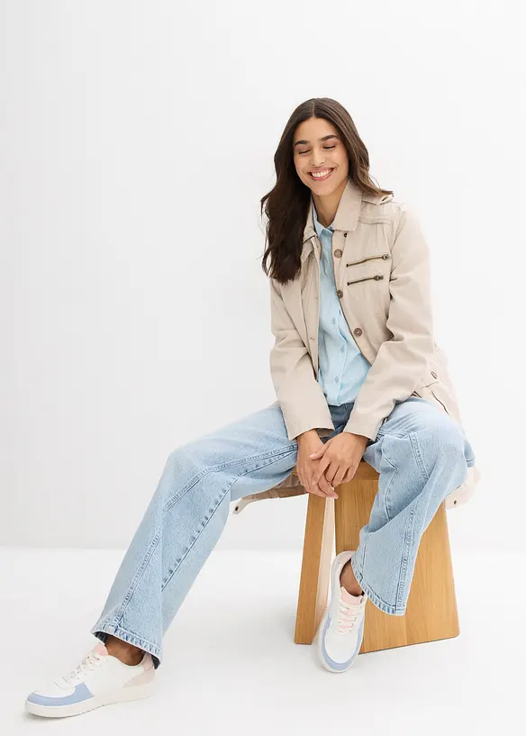 Katoenen parka in utility stijl, halflang, bonprix