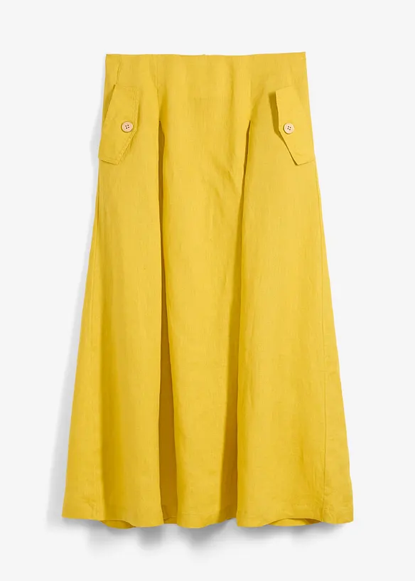 Linnen rok met plooien, bonprix