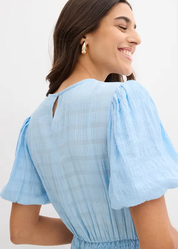 Mini jurk met gesmokt inzetstuk, bonprix
