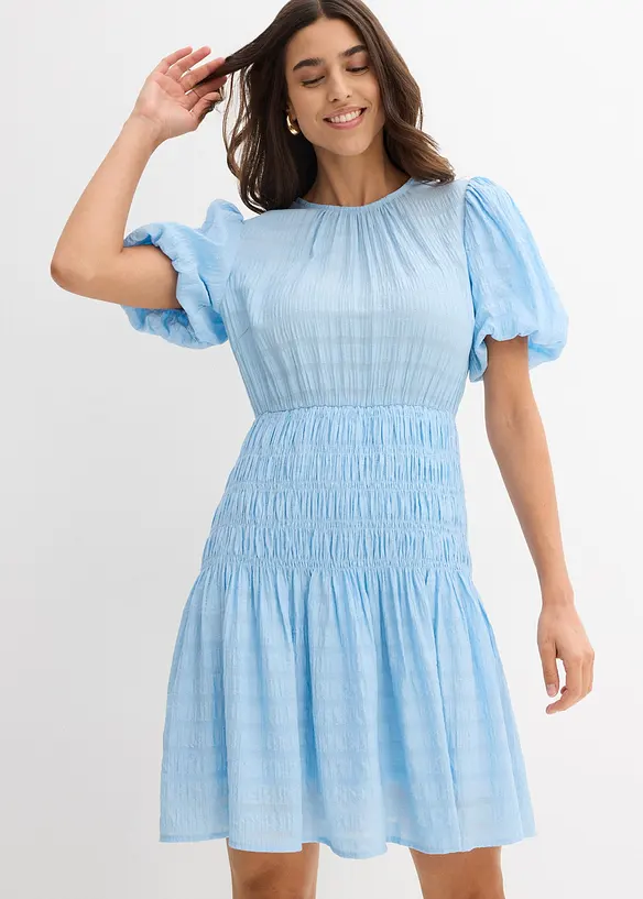 Mini jurk met gesmokt inzetstuk, bonprix