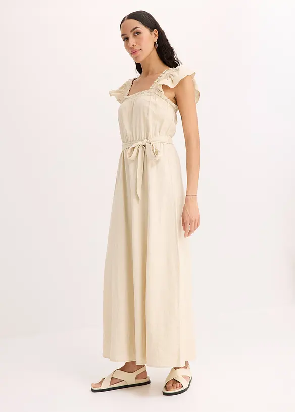 Linnen maxi jurk, bonprix