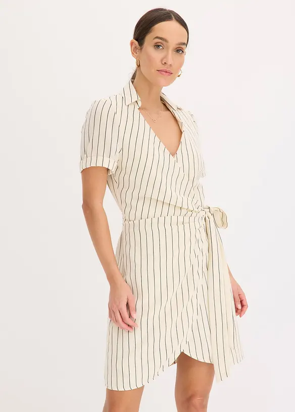 Wikkeljurk in linnen look, bonprix
