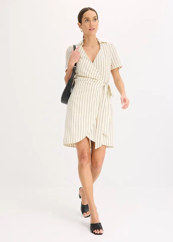Wikkeljurk in linnen look, bonprix