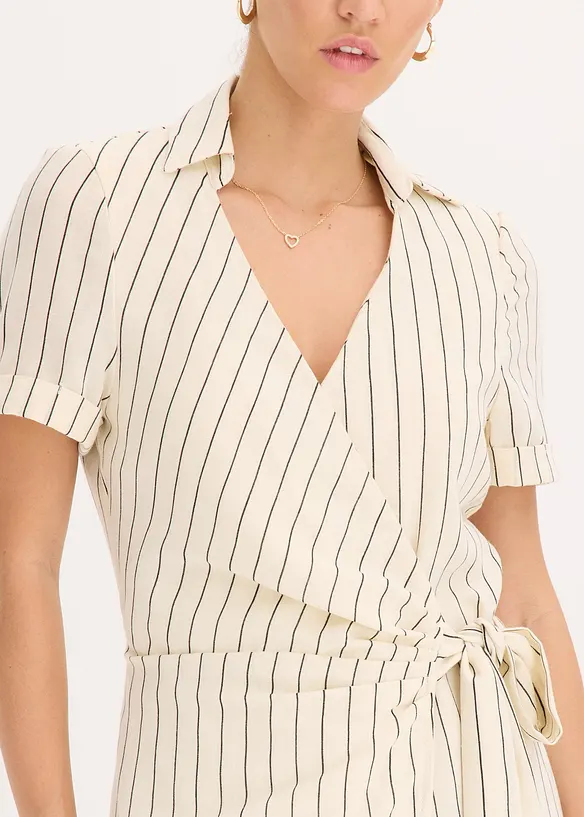 Wikkeljurk in linnen look, bonprix
