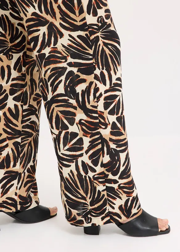 Palazzo broek in linnenlook, bonprix