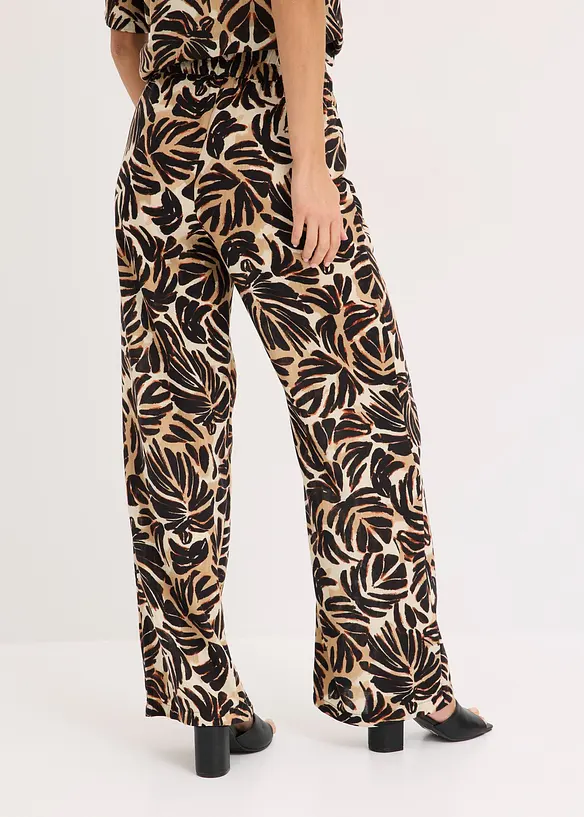 Palazzo broek in linnenlook, bonprix