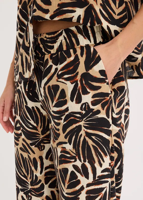 Palazzo broek in linnenlook, bonprix