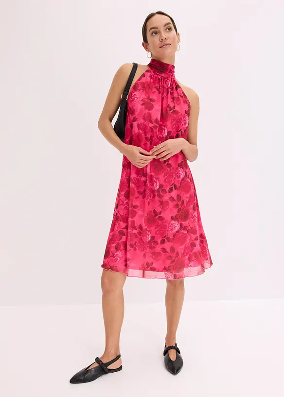 Gedessineerde mesh jurk, bonprix